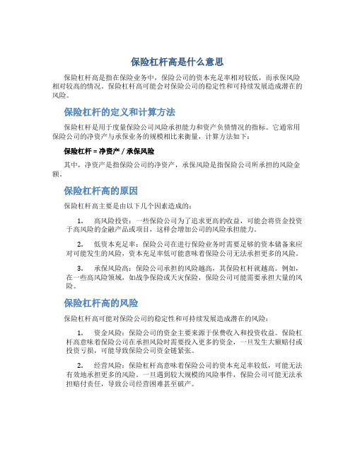 保险杠杆高是什么意思