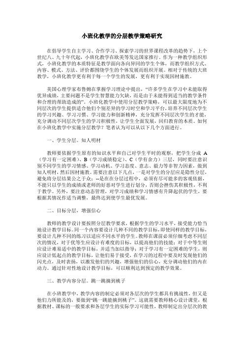 小班化教学的分层教学策略研究