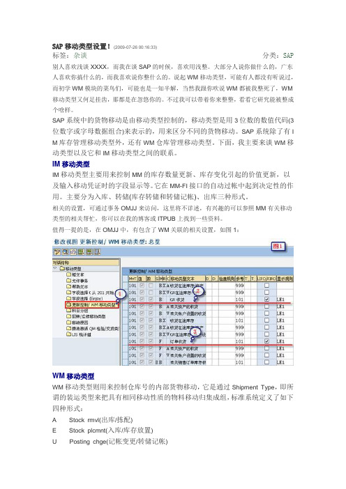 SAP移动类型设置