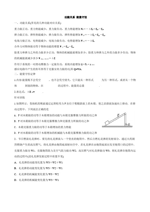 《功能关系能量守恒定律》高三专题复习