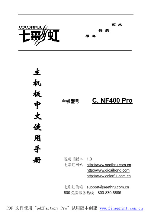 七彩虹 C.NF400 Pro型主板 说明书