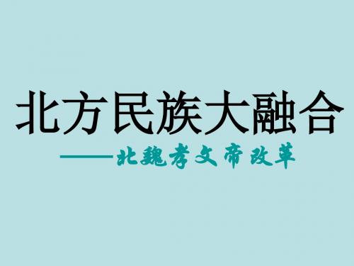 七年级历史上册第20课北方民族大融合课件