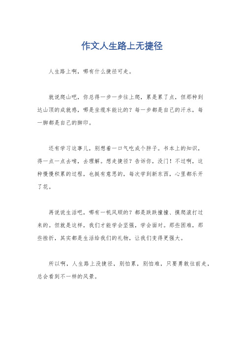 作文人生路上无捷径