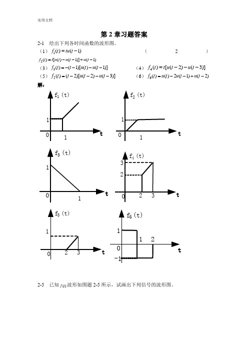 信号系统习题解答 3版 徐天成 南理工老师留地平时作业题