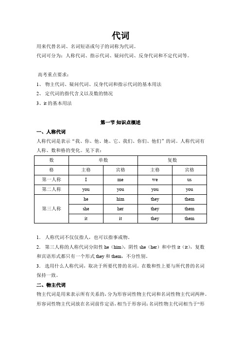 高考英语 代词