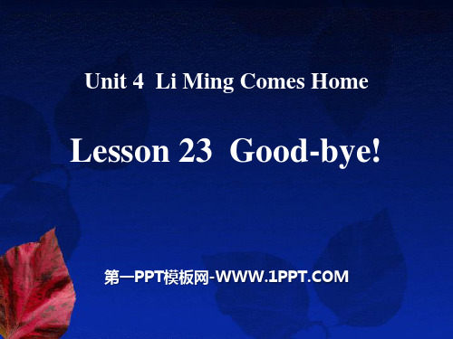 冀教版六年级英语下册Unit 4  Lesson 23 《Good-bye!》课件