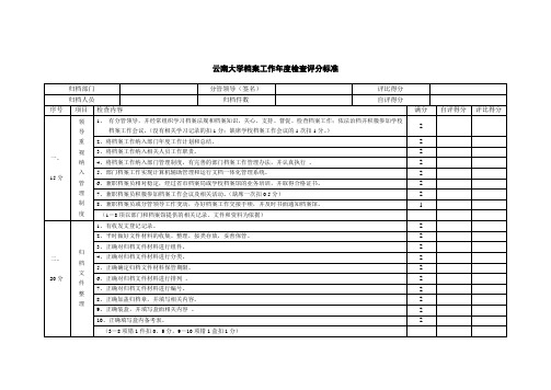 云南大学档案工作检查评分标准-云南大学档案馆