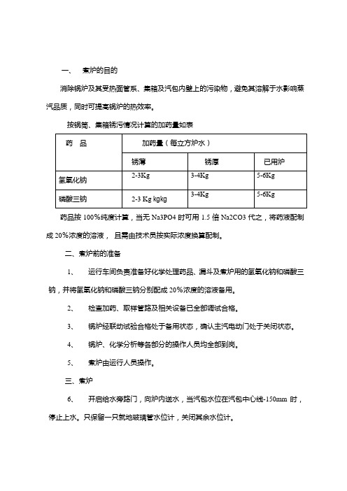 锅炉煮炉方案