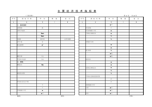 主要经济技术指标表