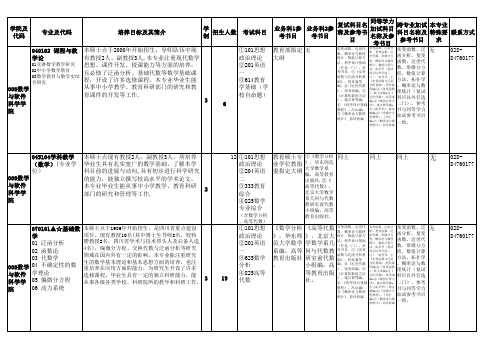 最新  四川师范大学 考研 数学要求