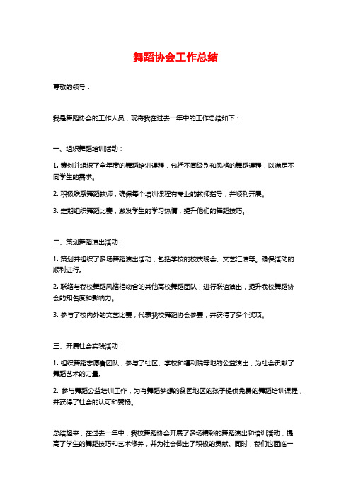 舞蹈协会工作总结 (2)