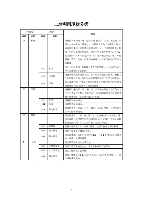 二调《土地利用现状分类》国家标准.doc