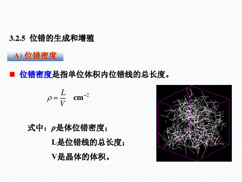 《材料科学基础》课件3.2.5 位错的生成和增殖