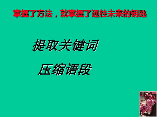 高考复习提取关键词压缩语段