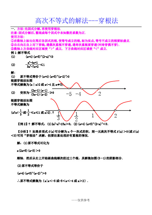 高次不等式的解法