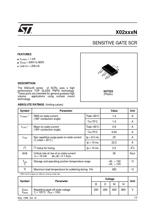 X02xxxN中文资料