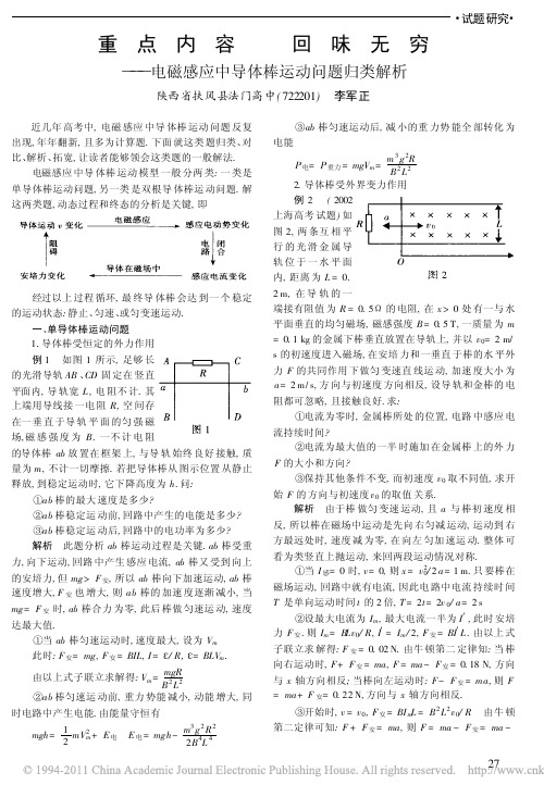 重点内容回味无穷_电磁感应中导体棒运动问题归类解析