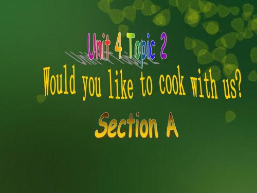 Unit 4 Having Fun Topic 2 Would you like to cook with us Section A 课件1