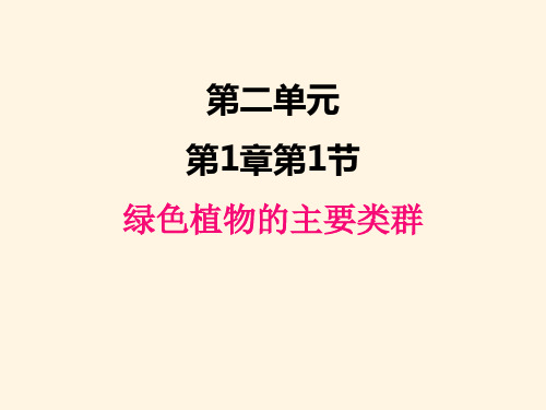 最新济南版七年级上册生物精品课件-2.1.1 绿色植物的主要类群