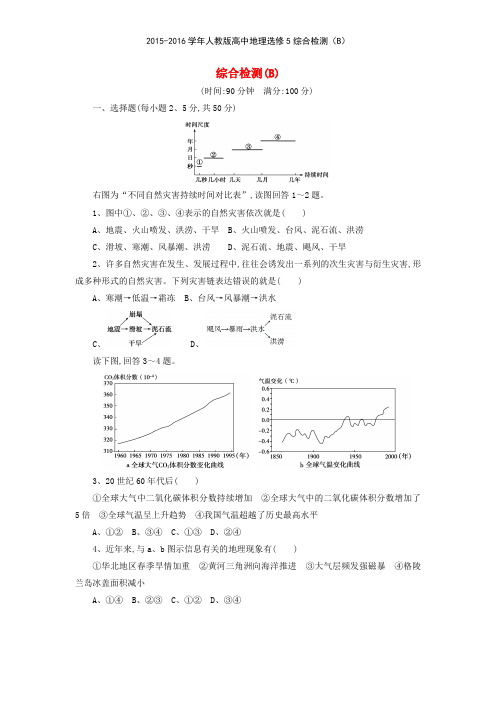 20152016学年人教版高中地理选修5综合检测B