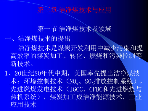 中矿大能源与环境课件03洁净煤技术与应用