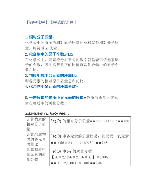 【初中化学】化学式的计算