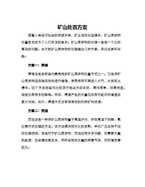 矿山处置方案