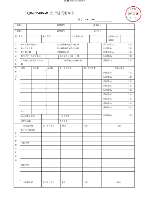 QR-CP-004-B生产进度跟踪表