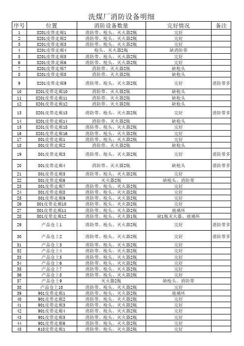 洗煤厂厂房消防设备明细 (新)