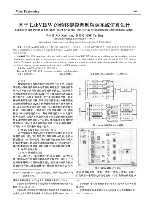 基于LabVIEW的频移键控调制解调系统仿真设计