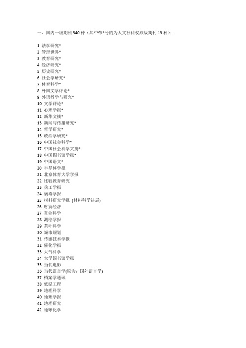 最新版浙江大学学术期刊名录