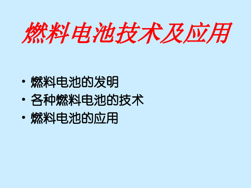 燃料电池技术及应用PPT课件