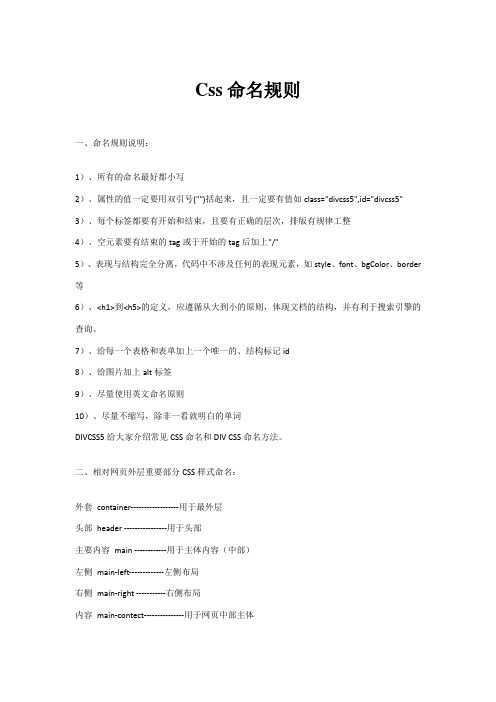css命名规则