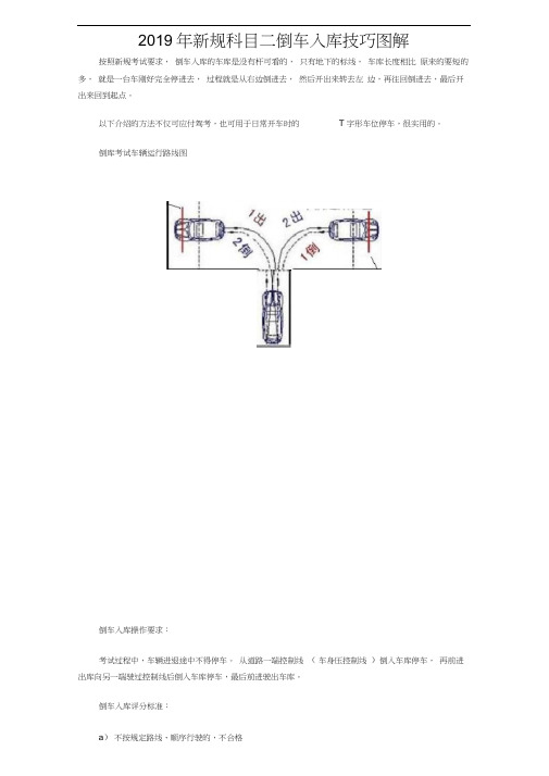 2019年新规科目二倒车入库技巧图解