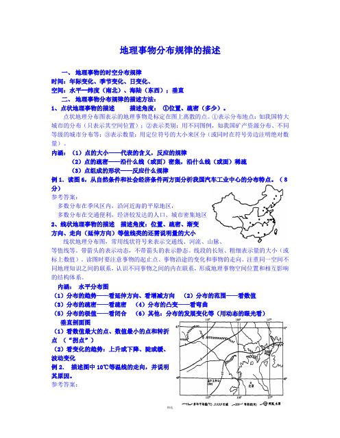 地理事物分布规律的描述