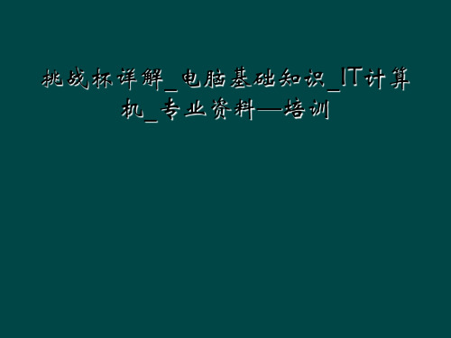 挑战杯详解_电脑基础知识_IT计算机_专业资料—培训