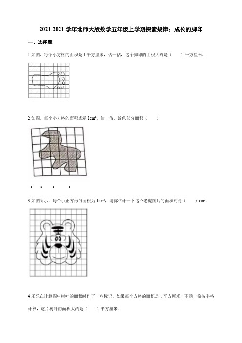 【小学】2021北师大版数学五年级上学期6.2探索规律：成长的脚印一课一练含答案