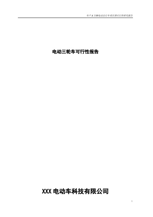 东兴公司年产5万辆电动车项目可行性报告