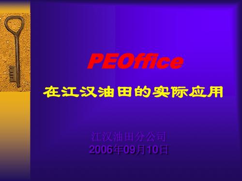 PEOffice在江汉油田的应用资料