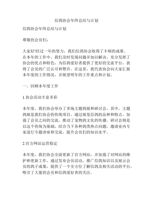 信鸽协会年终总结与计划