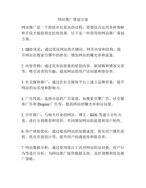 网站推广策划方案