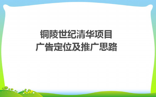 202X年铜陵世纪清华项目广告定位及推广思路