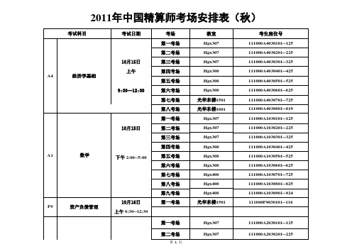 复旦大学考场安排