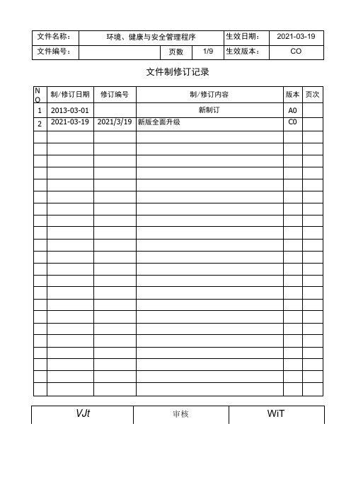 IATF16949环境健康与安全管理程序