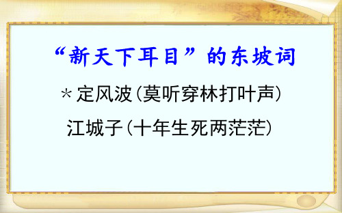 定风波(莫听穿林打叶声)江城子(十年生死两茫茫)江苏省灌云县四队中学高二语文苏教版选修唐诗宋词选读课件(共65张PPT)