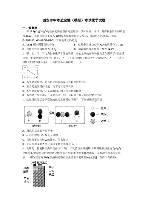 西安市中考适应性(模拟)考试化学试题