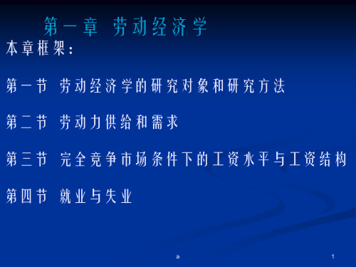 人力资源管理师(三级)基础知识(劳动经济学、劳动法)课件