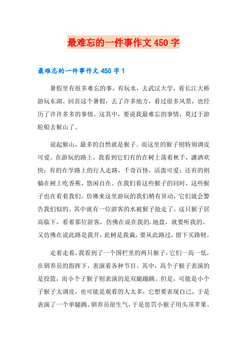 最难忘的一件事作文450字