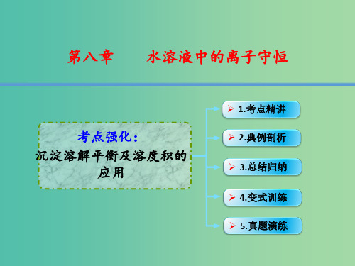 高考化学一轮复习 8.12考点强化 沉淀溶解平衡及溶度积的应用 (2)