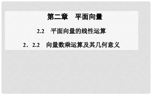 高中数学 2.22.2.2向量数乘运算及其几何意义课件 新人